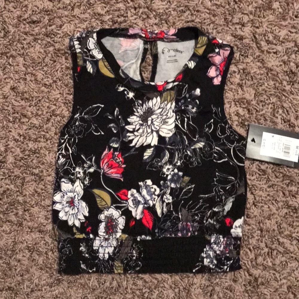 Girls black cropped top size XS